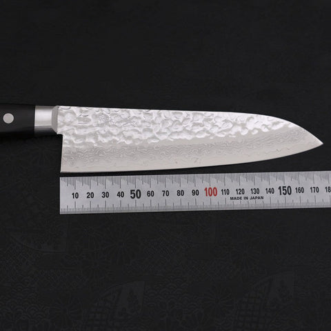 Santoku VG-10 Mirror Tsuchime Damascus Western Black Handle 180mm (7”)-[Musashi]-[Japanese-Kitchen-Knives]