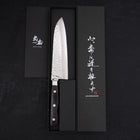 Santoku VG-10 Mirror Tsuchime Damascus Western Black Handle 180mm (7”)-[Musashi]-[Japanese-Kitchen-Knives]