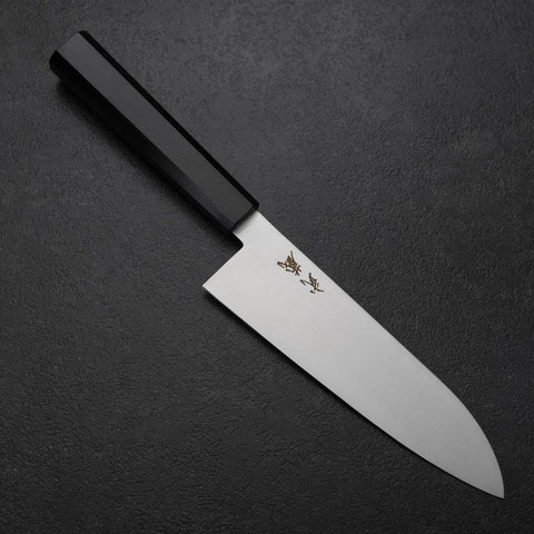 Santoku VG-10 Polished Ebony Handle 170mm-[Musashi]-[Japanese-Kitchen-Knives]