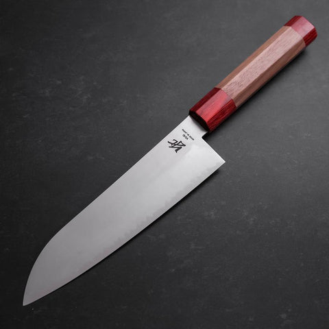 Santoku VG-10 Polished Red Walnut Handle 180mm (7”)-[Musashi]-[Japanese-Kitchen-Knives]
