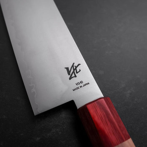 Santoku VG-10 Polished Red Walnut Handle 180mm (7”)-[Musashi]-[Japanese-Kitchen-Knives]