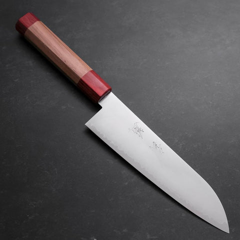 Santoku VG-10 Polished Red Walnut Handle 180mm (7”)-[Musashi]-[Japanese-Kitchen-Knives]