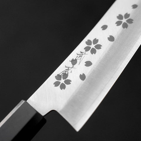 Santoku VG-10 Polished Sakura Ebony Handle 150mm (5.9”)-[Musashi]-[Japanese-Kitchen-Knives]