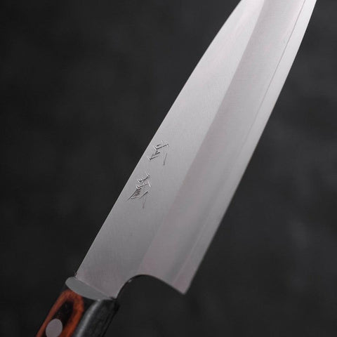 Santoku VG-10 Polished Western Black Brown Handle 170mm (6.7”)-[Musashi]-[Japanese-Kitchen-Knives]