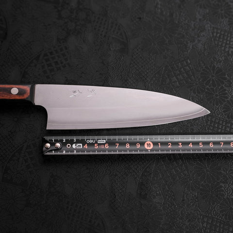 Santoku VG-10 Polished Western Black Brown Handle 170mm (6.7”)-[Musashi]-[Japanese-Kitchen-Knives]