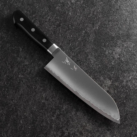 Santoku VG-10 Polished Western Black Handle 170mm-[Musashi]-[Japanese-Kitchen-Knives]