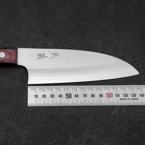 Santoku VG-10 Polished Western Black Red Handle 150mm (5.9”)-[Musashi]-[Japanese-Kitchen-Knives]