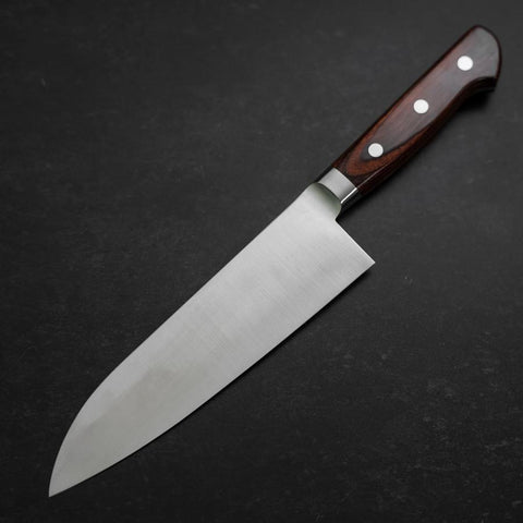 Santoku VG-10 Polished Western Mahogany Handle 180mm (7”)-[Musashi]-[Japanese-Kitchen-Knives]