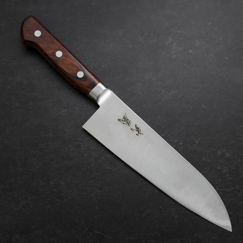 Santoku VG-10 Polished Western Mahogany Handle 180mm (7”)-[Musashi]-[Japanese-Kitchen-Knives]