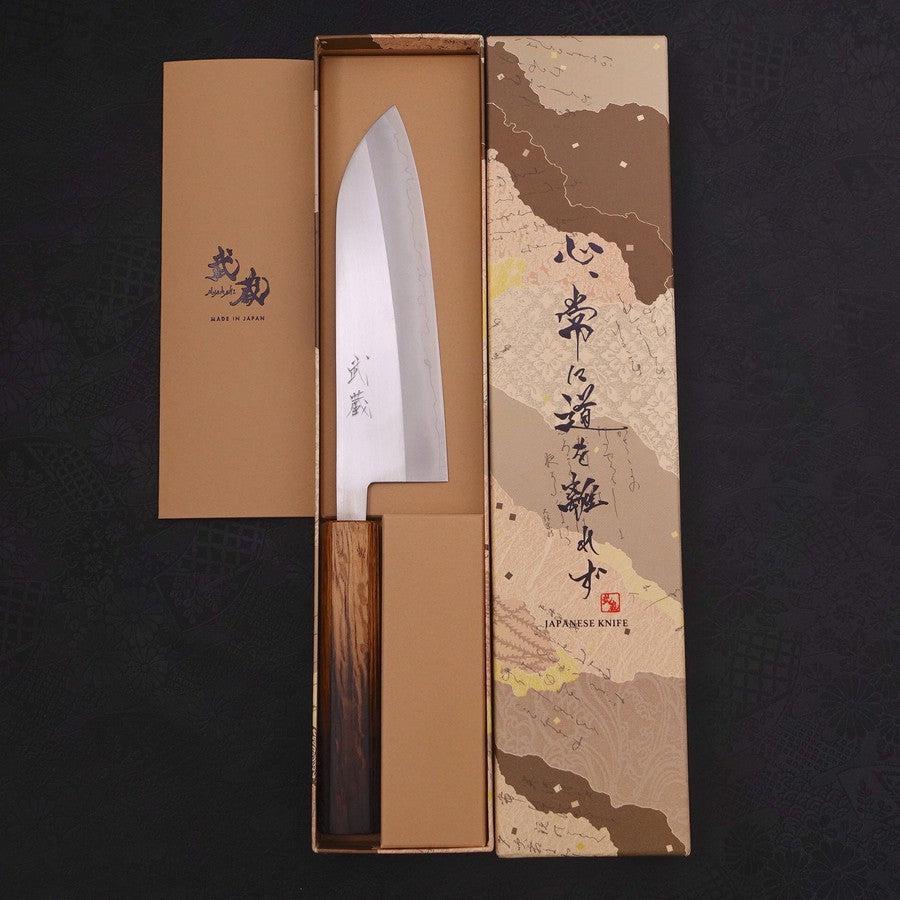 Santoku VG-10 Polished Yaki-Urushi Handle 170mm-VG-10-Polished-Japanese Handle-[Musashi]-[Japanese-Kitchen-Knives]