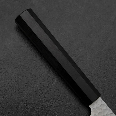 Santoku VG-10 Tsuchime Buffalo Ebony Handle 165mm (6.5”)-[Musashi]-[Japanese-Kitchen-Knives]