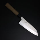 Santoku VG-10 Tsuchime Damascus Buffalo Magnolia Handle 165mm (6.5”)-[Musashi]-[Japanese-Kitchen-Knives]