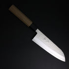 Santoku VG-10 Tsuchime Damascus Buffalo Magnolia Handle 165mm-[Musashi]-[Japanese-Kitchen-Knives]