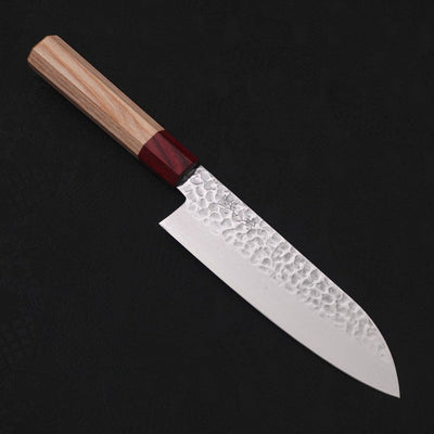 Santoku VG-10 Tsuchime Damascus Sakura Wood Handle 180mm-VG-10-Damascus-Japanese Handle-[Musashi]-[Japanese-Kitchen-Knives]