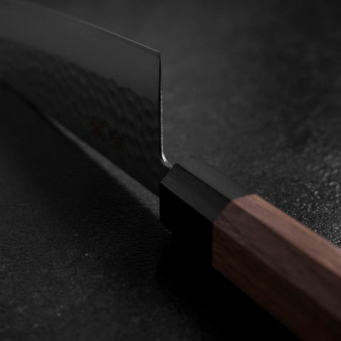 Santoku VG-10 Tsuchime Damascus Walnut Handle 165mm-[Musashi]-[Japanese-Kitchen-Knives]