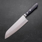 Santoku VG-10 Tsuchime Damascus Western Blue Handle 170mm (6.7”)-[Musashi]-[Japanese-Kitchen-Knives]
