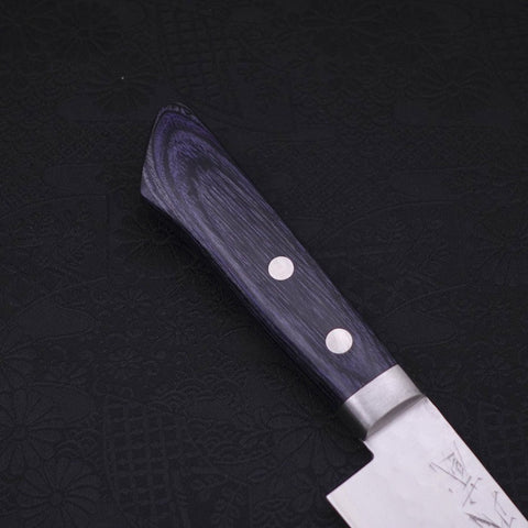 Santoku VG-10 Tsuchime Damascus Western Dark Blue Handle 130mm (5.1”)-[Musashi]-[Japanese-Kitchen-Knives]