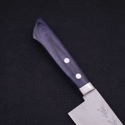 Santoku VG-10 Tsuchime Damascus Western Dark Blue Handle 170mm (6.7”)-[Musashi]-[Japanese-Kitchen-Knives]