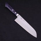 Santoku VG-10 Tsuchime Damascus Western Dark Blue Handle 170mm (6.7”)-[Musashi]-[Japanese-Kitchen-Knives]