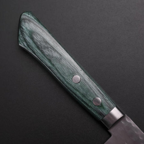Santoku VG-10 Tsuchime Damascus Western Green Handle 170mm-[Musashi]-[Japanese-Kitchen-Knives]