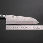 Santoku VG-10 Tsuchime Damascus Western Green Handle 170mm-[Musashi]-[Japanese-Kitchen-Knives]