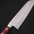 Santoku VG-10 Tsuchime Damascus Western Red Handle 170mm (6.7”)-[Musashi]-[Japanese-Kitchen-Knives]