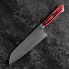 Santoku VG-10 Tsuchime Damascus Western Red Handle 170mm-[Musashi]-[Japanese-Kitchen-Knives]