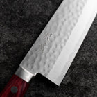 Santoku VG-10 Tsuchime Damascus Western Red Handle 170mm-[Musashi]-[Japanese-Kitchen-Knives]