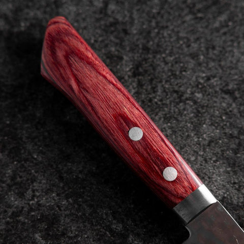 Santoku VG-10 Tsuchime Damascus Western Red Handle 170mm-[Musashi]-[Japanese-Kitchen-Knives]