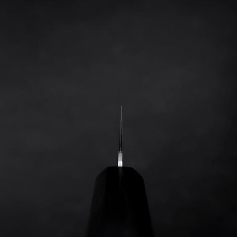 Santoku VG-10 Tsuchime Ebony Handle 165mm (6.5”)-[Musashi]-[Japanese-Kitchen-Knives]