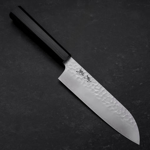 Santoku VG-10 Tsuchime Ebony Handle 165mm (6.5”)-[Musashi]-[Japanese-Kitchen-Knives]