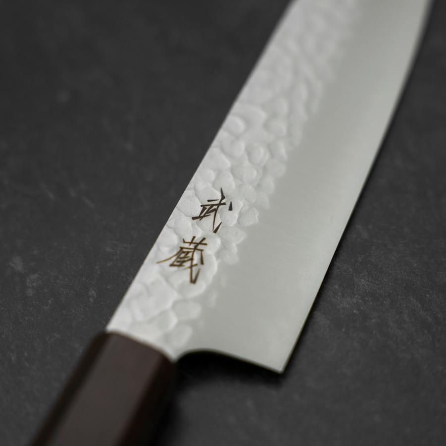 Santoku VG-10 Tsuchime Ebony Handle 165mm-[Musashi]-[Japanese-Kitchen-Knives]