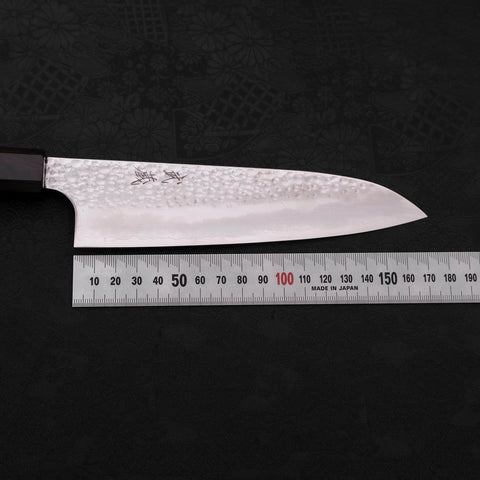 Santoku VG-10 Tsuchime Ebony Wood Handle 170mm-[Musashi]-[Japanese-Kitchen-Knives]