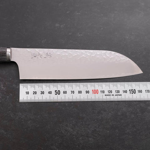 Santoku VG-10 Tsuchime Oval Charcoal Handle 165mm-[Musashi]-[Japanese-Kitchen-Knives]