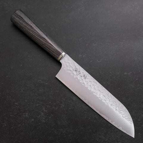 Santoku VG-10 Tsuchime Oval Charcoal Handle 165mm-[Musashi]-[Japanese-Kitchen-Knives]