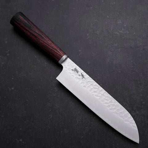 Santoku VG-10 Tsuchime Oval Mahogany Handle 165mm (6.5”)-[Musashi]-[Japanese-Kitchen-Knives]