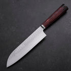 Santoku VG-10 Tsuchime Oval Mahogany Handle 165mm-[Musashi]-[Japanese-Kitchen-Knives]