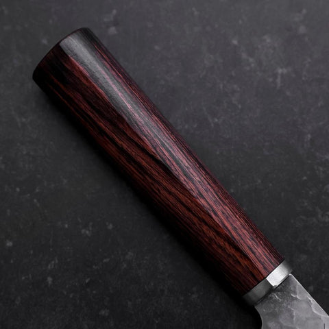 Santoku VG-10 Tsuchime Oval Mahogany Handle 165mm-[Musashi]-[Japanese-Kitchen-Knives]
