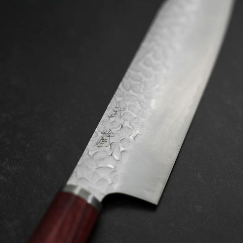 Santoku VG-10 Tsuchime Oval Red Handle 165mm (6.5”)-[Musashi]-[Japanese-Kitchen-Knives]