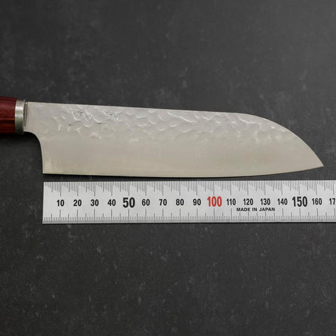 Santoku VG-10 Tsuchime Oval Red Handle 165mm-[Musashi]-[Japanese-Kitchen-Knives]