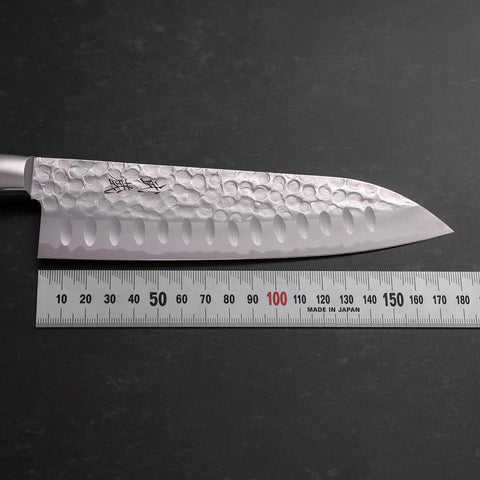 Santoku VG-10 Tsuchime Western Mahogany Handle 175mm (6.8”)-[Musashi]-[Japanese-Kitchen-Knives]