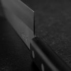 Santoku VG-5 Polished Western Black Handle 170mm (Tsuba Nashi) (6.7”)-[Musashi]-[Japanese-Kitchen-Knives]