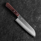 Santoku VG-5 Polished Western Brown Handle 170mm (Tsuba Nashi)-[Musashi]-[Japanese-Kitchen-Knives]
