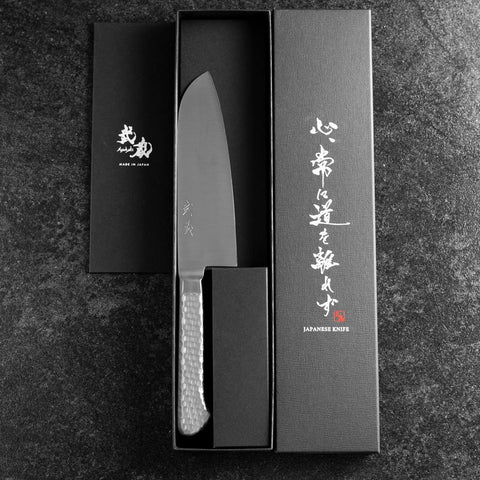 Santoku VG-5 Polished Western Handle 160mm (6.3”)-[Musashi]-[Japanese-Kitchen-Knives]