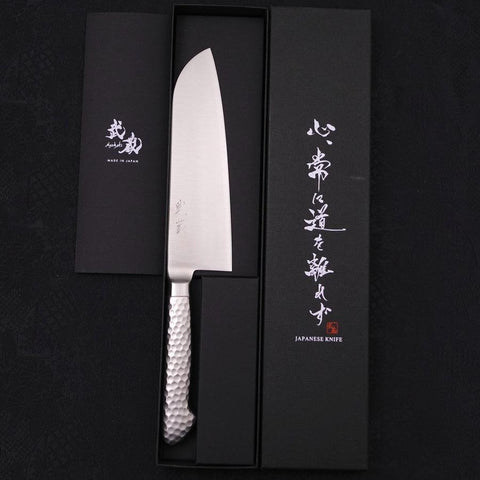Santoku VG-5 Polished Western Handle 175mm-[Musashi]-[Japanese-Kitchen-Knives]