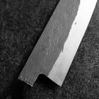 Santoku White Steel #1 Kurouchi Tsuchime Buffalo Ebony Handle 170mm-[Musashi]-[Japanese-Kitchen-Knives]