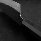 Santoku White Steel #1 Kurouchi Tsuchime Buffalo Ebony Handle 170mm-[Musashi]-[Japanese-Kitchen-Knives]