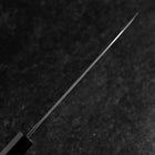 Santoku White Steel #1 Kurouchi Tsuchime Buffalo Ebony Handle 170mm-[Musashi]-[Japanese-Kitchen-Knives]