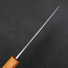 Santoku White Steel #1 Polished Yaki Urushi Handle 165mm (6.5”)-[Musashi]-[Japanese-Kitchen-Knives]