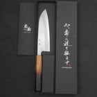 Santoku White Steel #1 Polished Yaki Urushi Handle 165mm (6.5”)-[Musashi]-[Japanese-Kitchen-Knives]